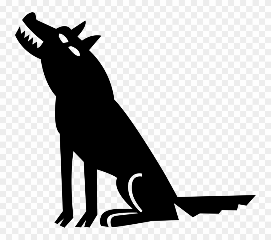 Vector Illustration Of Wild Timber Wolf Howls To Wolves Clipart