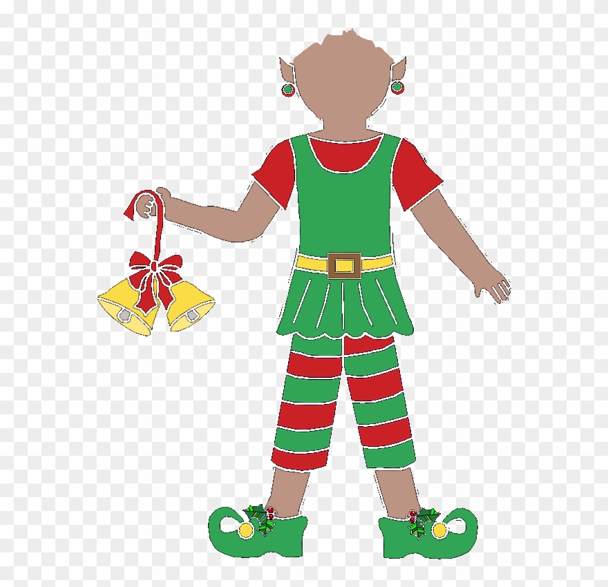 Christmas Elf Girl Fill In The Blank Thank You Note Clipart