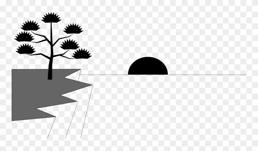 Sunset Water Clipart Black And White - Png Download