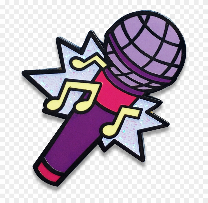 Pop Star Microphone Mini Pin Clipart