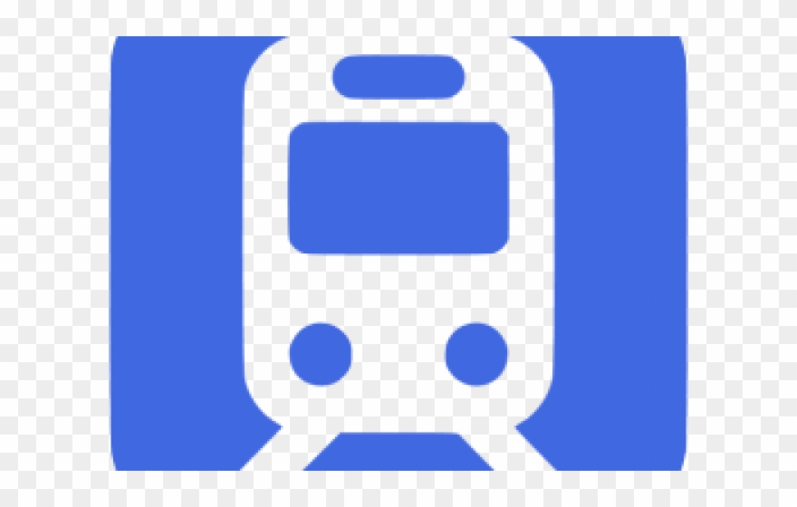 Railway Station Clipart Blue Train - Png Download