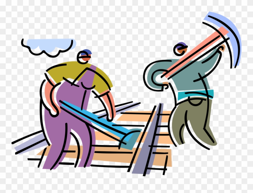 Railway Construction Workers Image Clipart