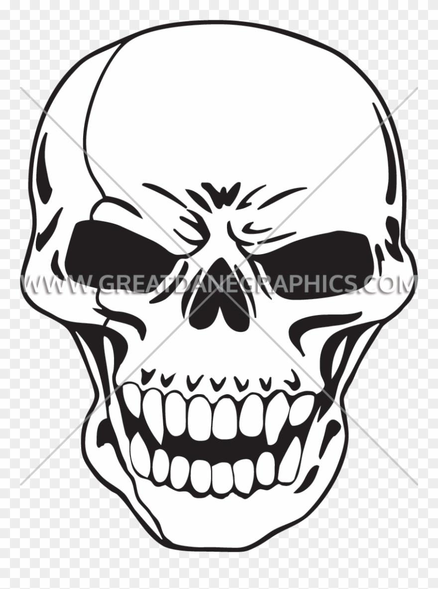 Drawing Chrome Skull Clipart