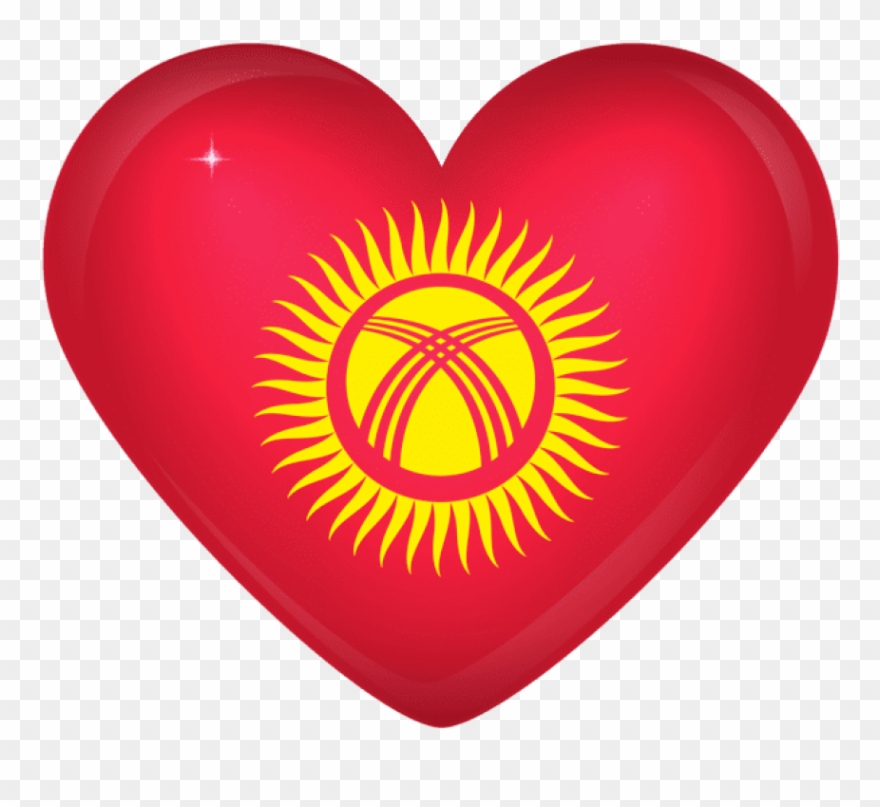 Free Png Kirgizstan Large Heart Flag Png Images Transparent Clipart