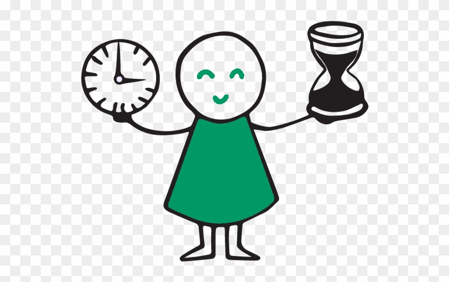 Girl Holding A Clock Clipart
