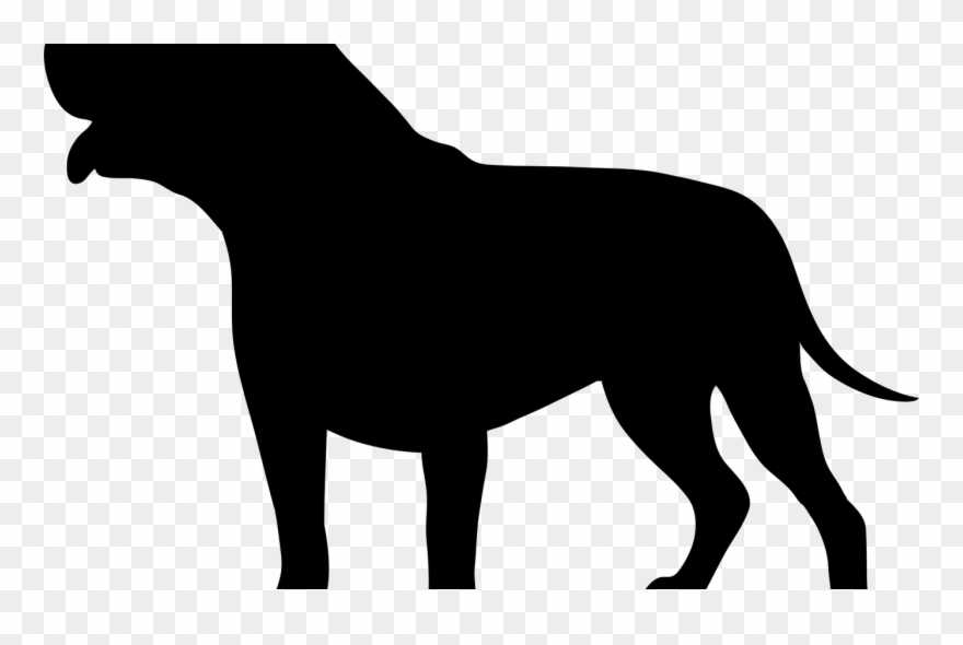 Clipart Pit Bull Dog Silhouette - Png Download