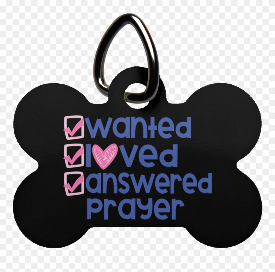 Wanted Loved Answered Prayer Dog Bone Pet Tag- Pets Clipart