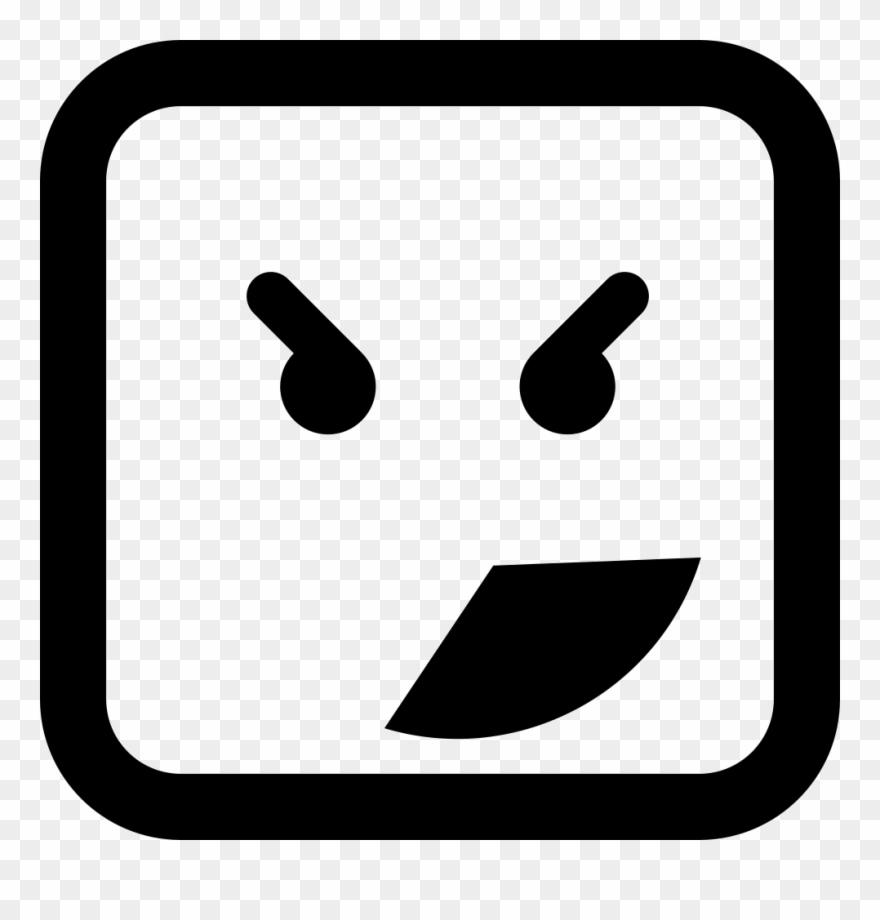 Square Emoticon Angry Face Comments Clipart