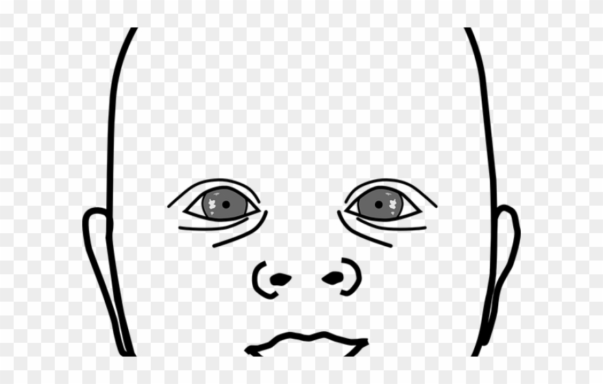 White Hair Clipart Child Face - Png Download