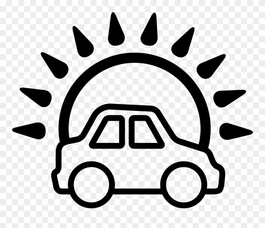 Car In Front Of The Sun Comments Clipart