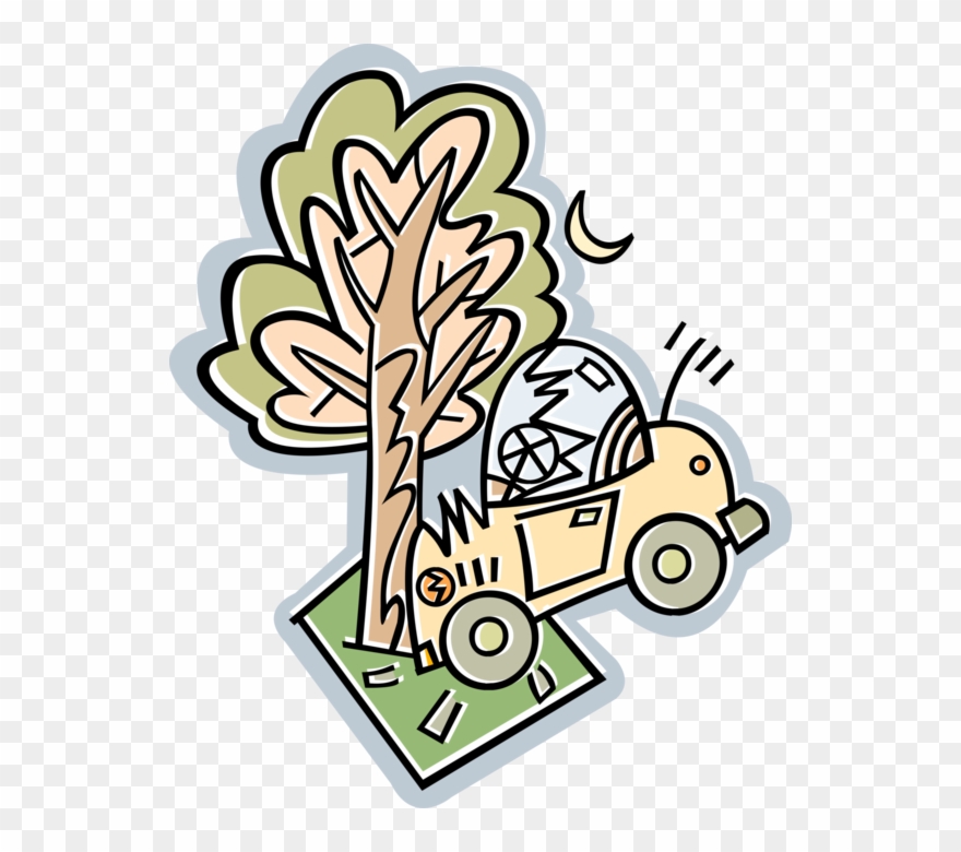 Vector Illustration Of Automobile Car Accident Vehicle Clipart
