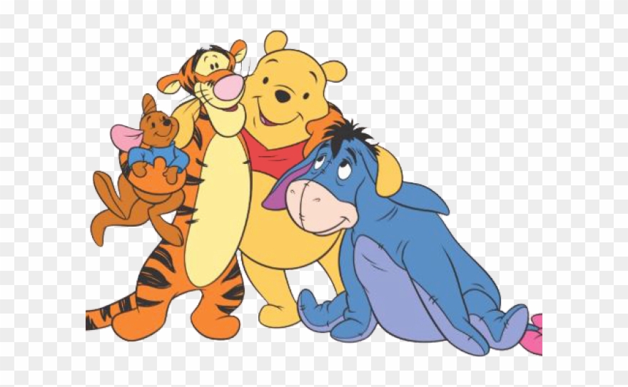 Cuddle Clipart Pooh Piglet - Png Download