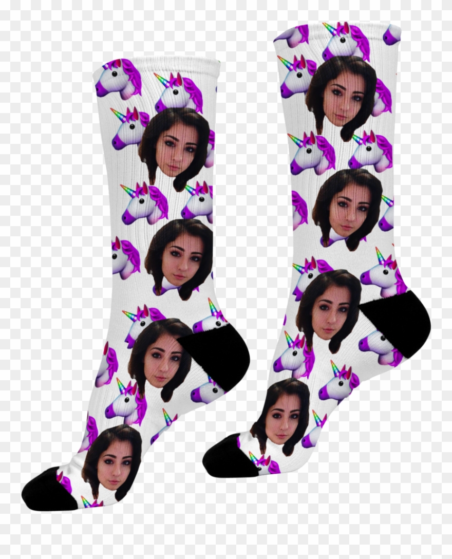 Unicorn Emoji Face Socks Clipart