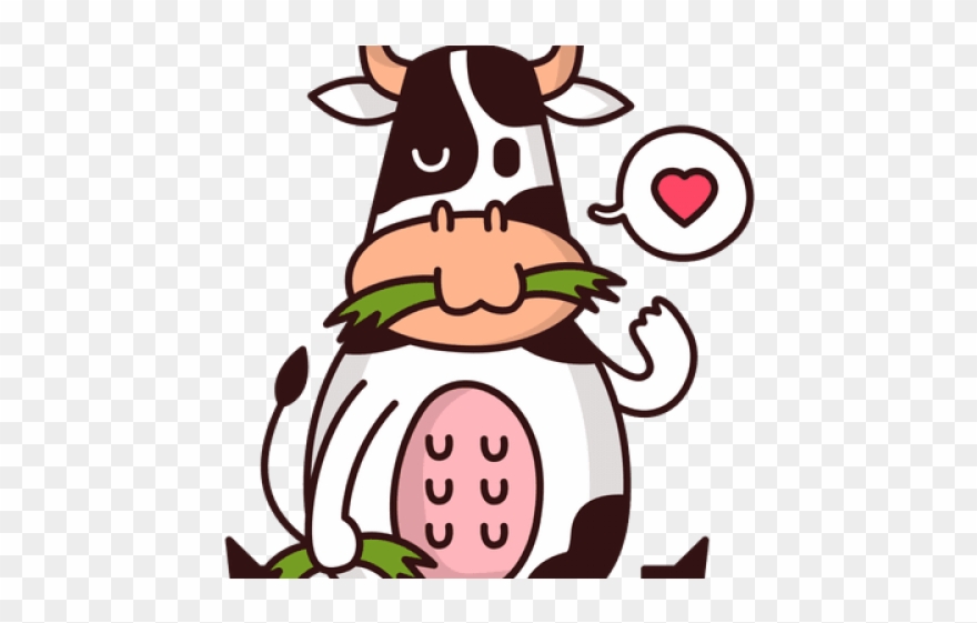Drawn Cow Eating Clipart