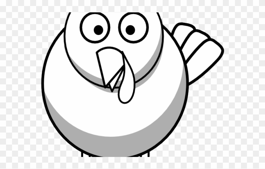 Turkey Bird Clipart Black And White - Png Download