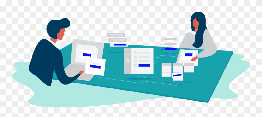 Illustration Of Two People In A Meeting Clipart