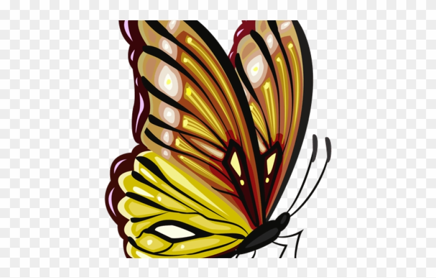 Monarch Butterfly Clipart Yellow Butterfly - Png Download