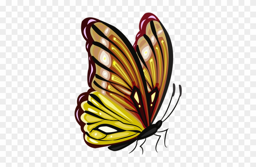 Monarch Butterfly Clipart Yellow Butterfly - Png Download