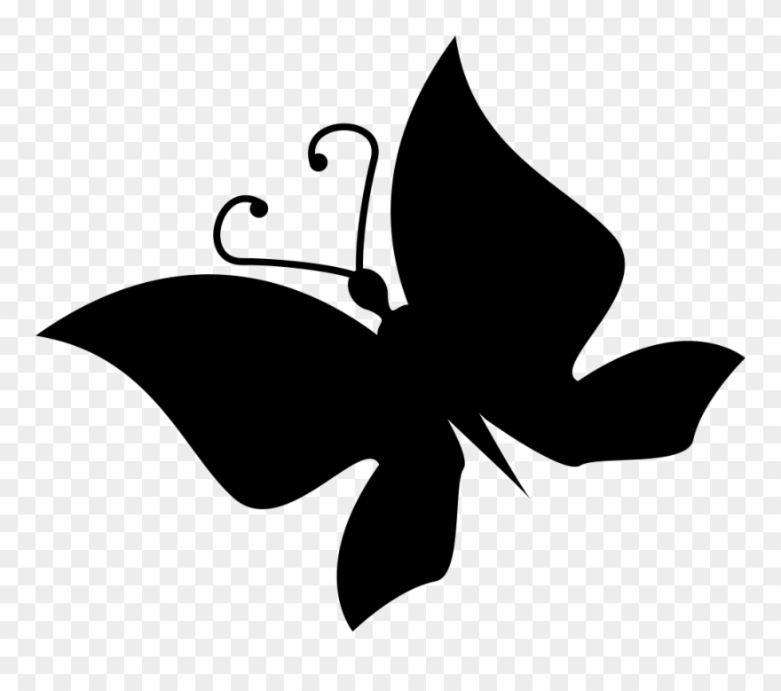 Butterfly Silhouette Rotated To Left Comments Clipart