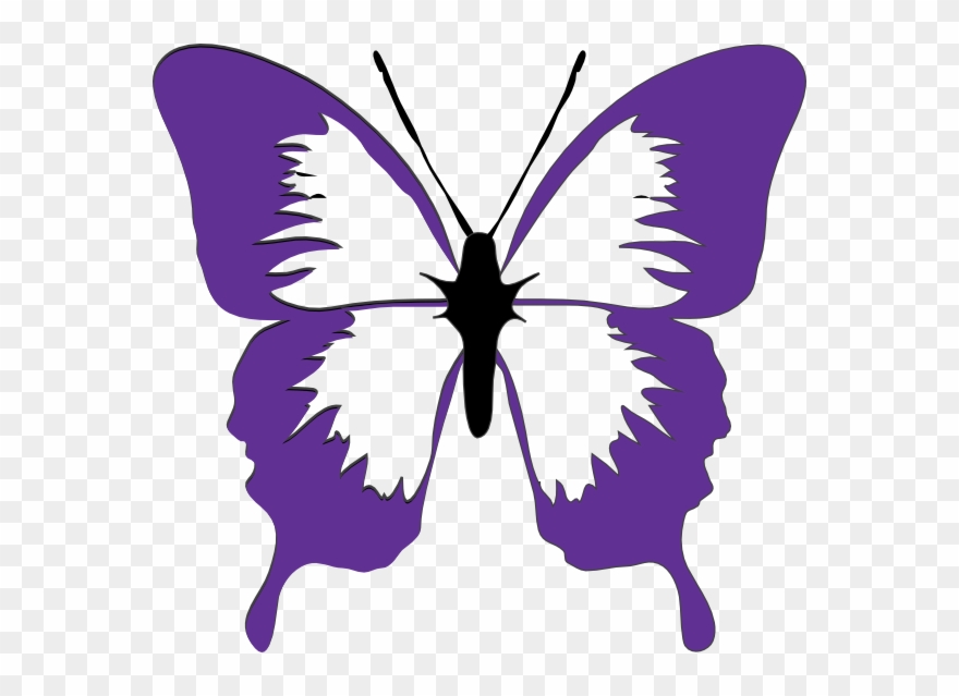 Purple Butterfly Clip Art - Png Download