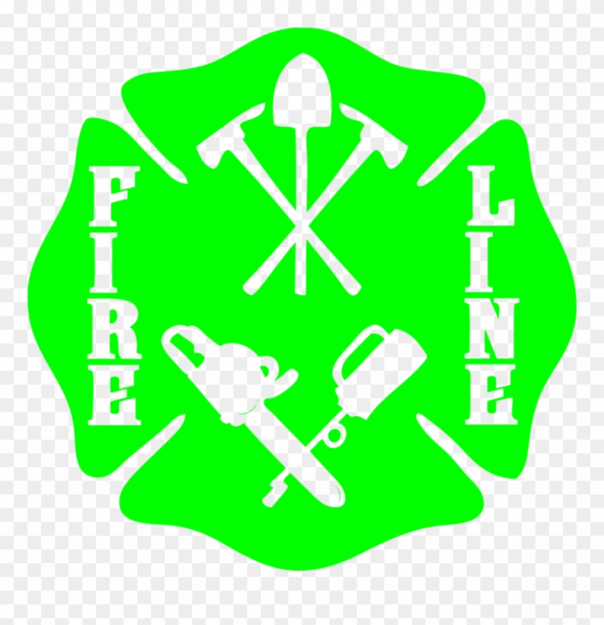 Wildland Firefighter Fire Line Maltese Cross Decal Clipart