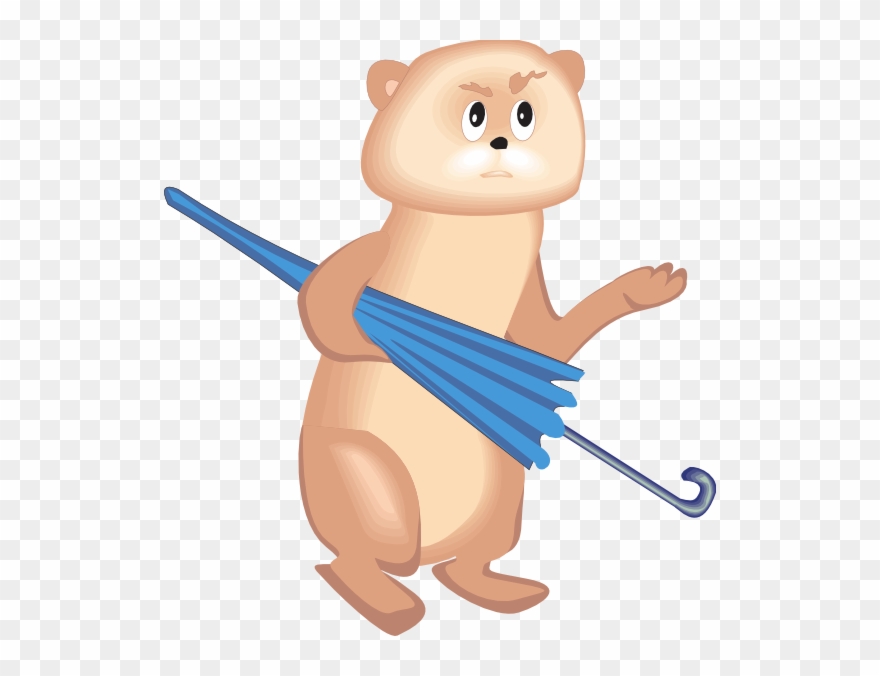 Bear With Umbrella Svg Clip Arts 552 X 596 Px - Png Download
