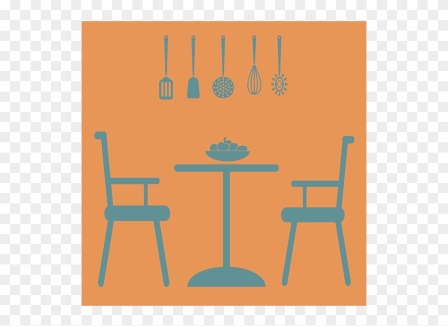 Kitchen Icons Square Coaster Clipart