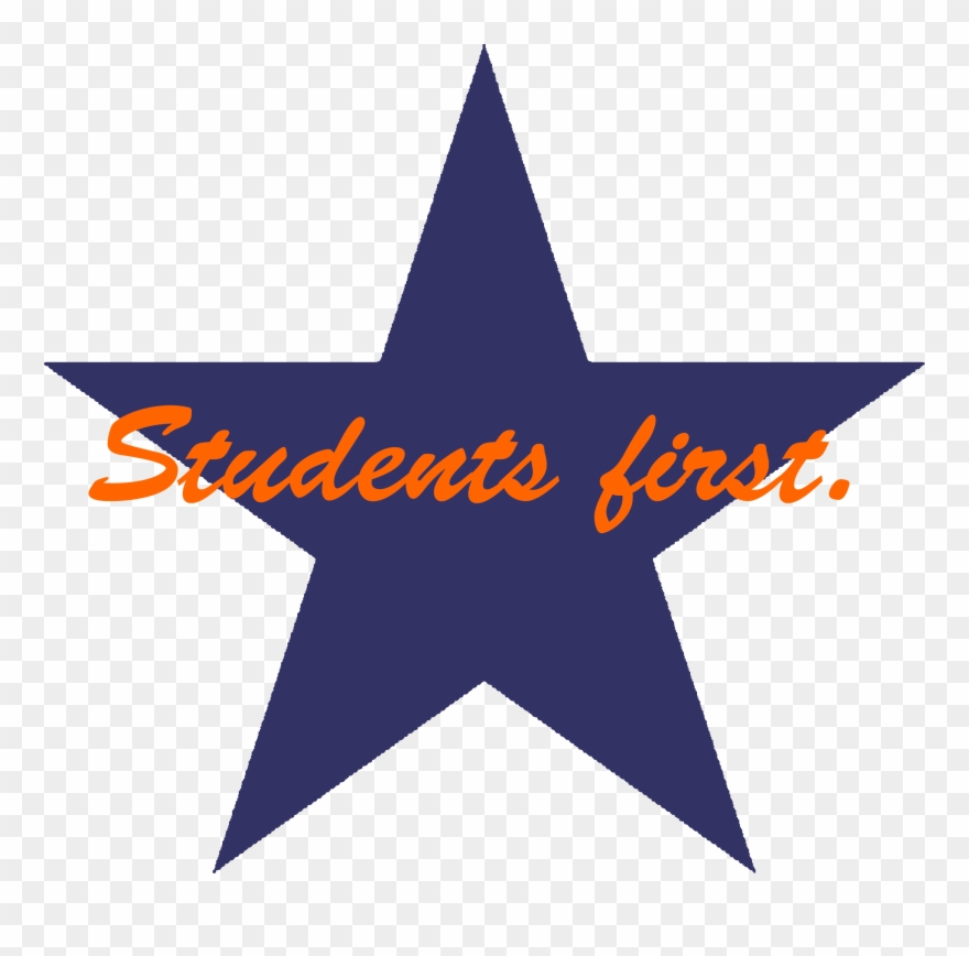 Blue Star With Orange Script Text Stating, "students Clipart