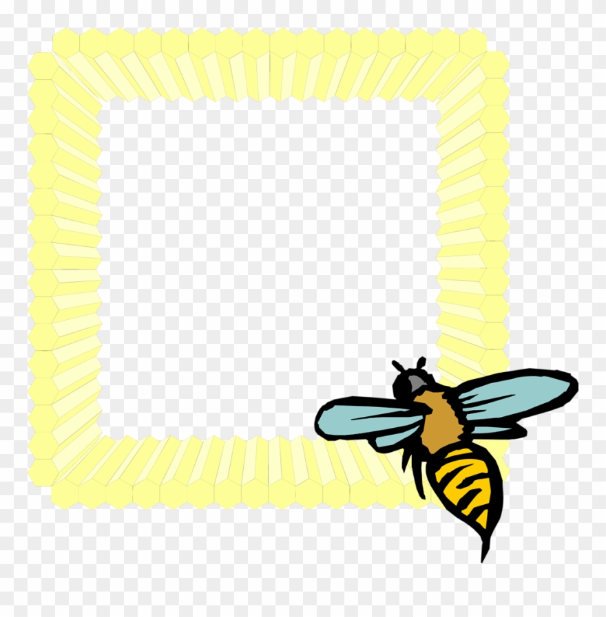 Free Bee Border Clip Art - Png Download