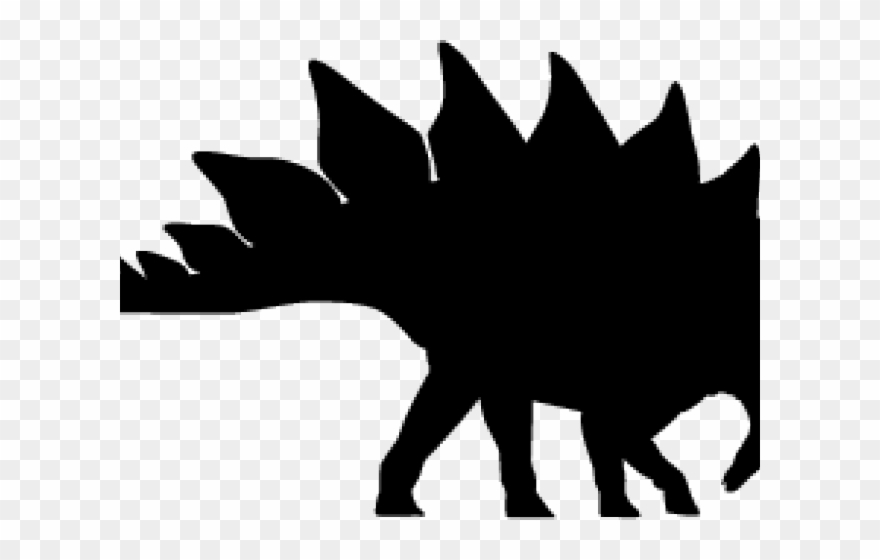 Stegosaurus Clipart Dinosaur Silhouette - Png Download