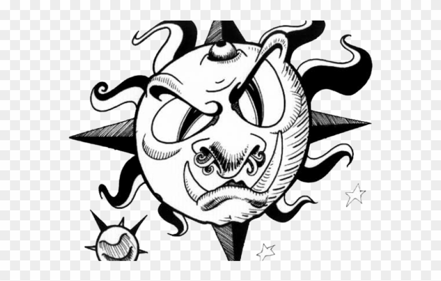 Nautical Star Tattoos Clipart Black And White - Png Download
