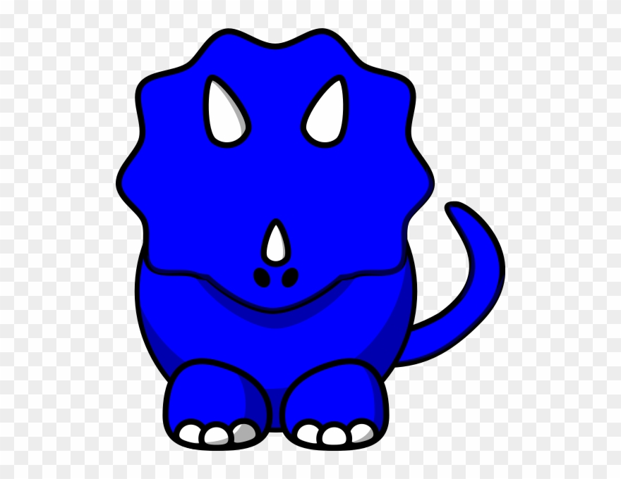 Blue Tricertop Dino Clip Art At Clker - Png Download