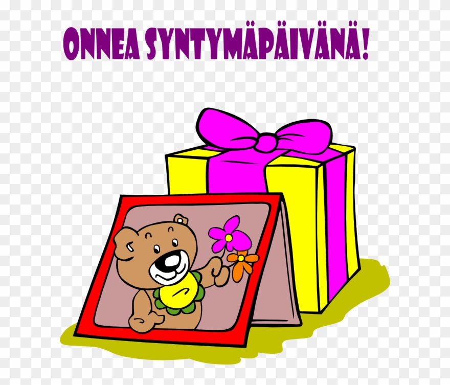 Kort Kortti Födelsedag Syntymäpäivä Grattis Onnea Kalas Clipart