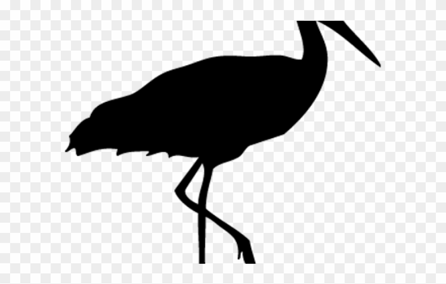 Stork Clipart Black And White - Png Download