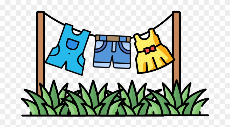 Dry Your Clothes On A Drying Rack Or A Clothesline Clipart