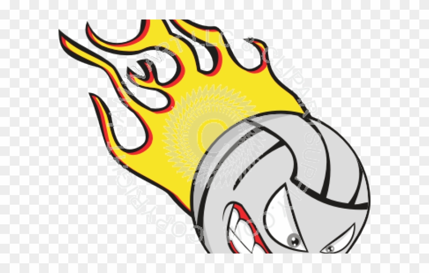 Volleyball Clipart Flame - Png Download