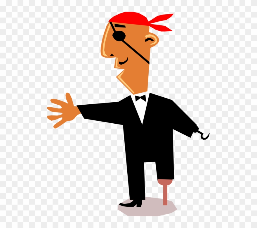 Vector Illustration Of Swashbuckling Buccaneer Pirate Clipart