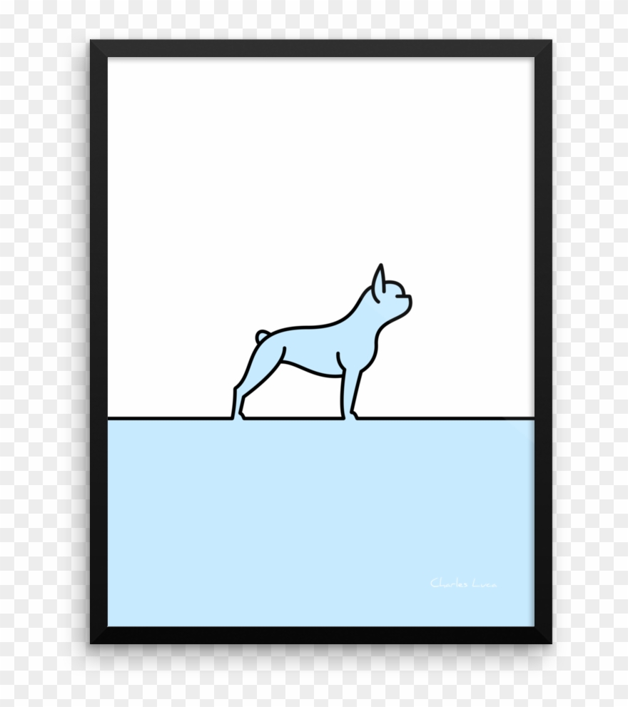 Funky Frenchie Blue By Charles Luca Art Gallery Clipart