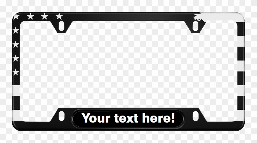 American Flag Car Narrow Top Aluminum Frames Clipart