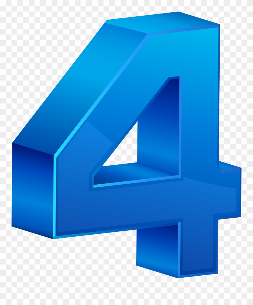 Number Four Blue Transparent Png Clip Art