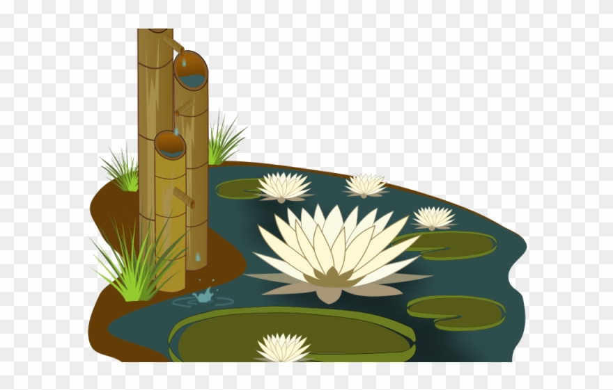 Lily Pad Clipart Fish Pond - Png Download