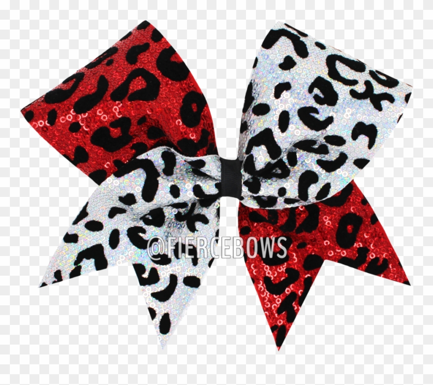 Cheetah Sequin Tick Tock Bow Clipart