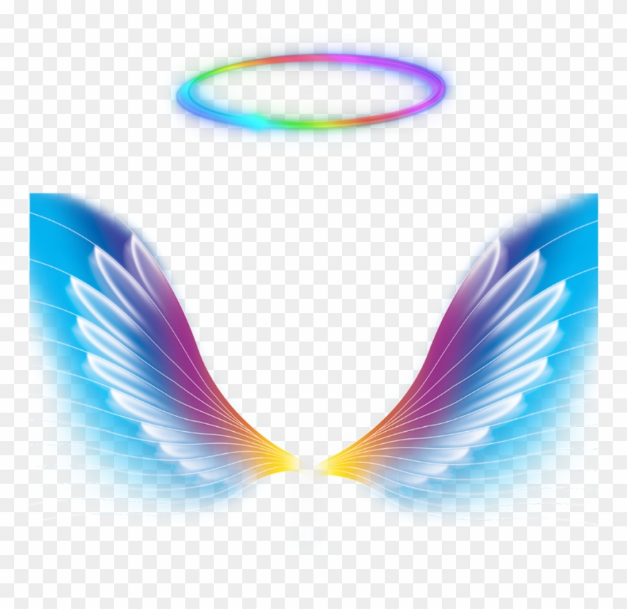 Angel Wings Halo Rainbow Colorful Galaxy Colorfulangel Clipart