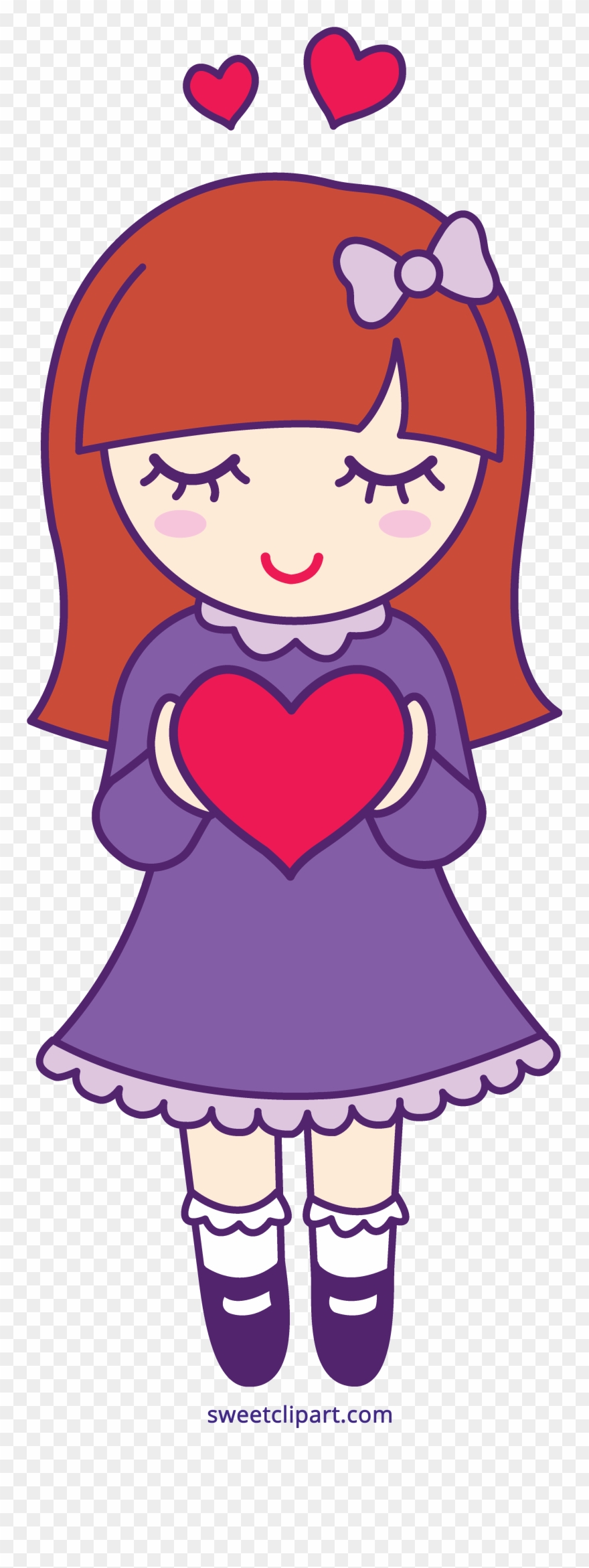 Valentine Girl Sweet Clip - Png Download