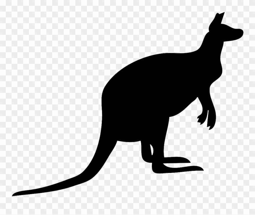 Silhouette Clipart Kangaroo - Png Download