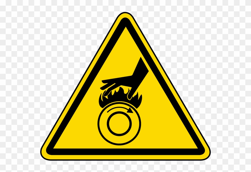 Hot Surface Rollers Warning Label Clipart