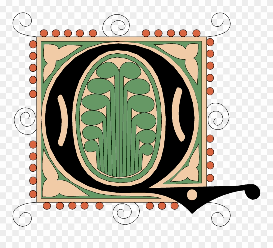 Q Alphabet Vintage Clipart