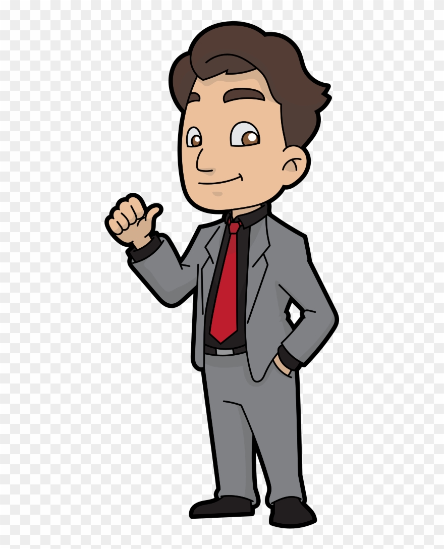 An Easygoing Cartoon Businessman Clipart