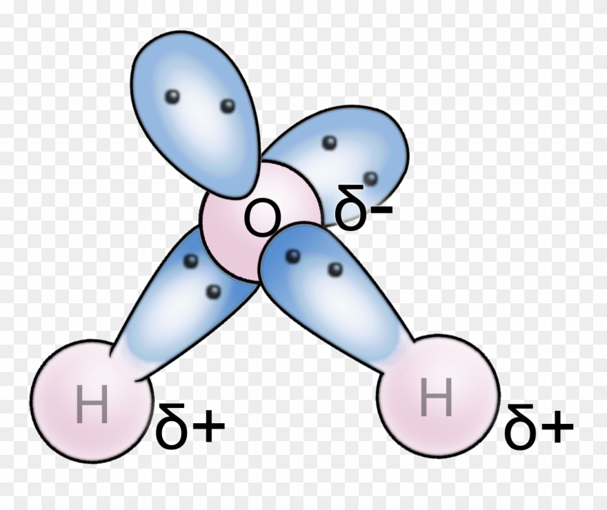 Kugelwolken Molekül H2o Polar Voll Mit Ladungen 2 Clipart