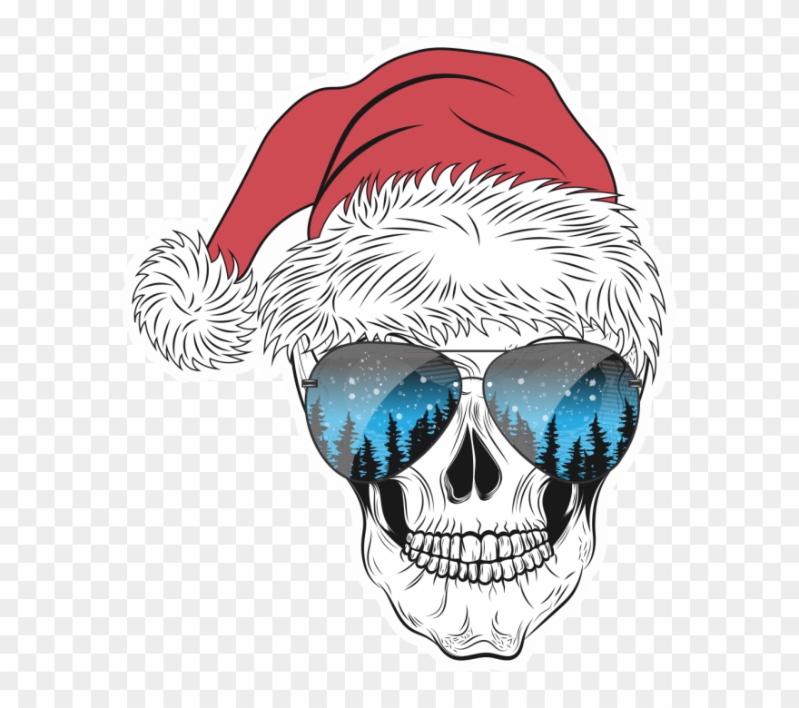 Autocollant Tête De Mort Noël 5 Clipart